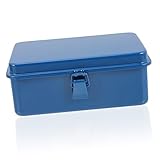 POPETPOP Werkzeugkasten Robustem Eisenblech Tragbare Metallkiste mit Sicherem Verschluss Hoher Tragfähigkeit für Reparaturwerkzeuge Vielseitiger Organizer für Auto und Garage