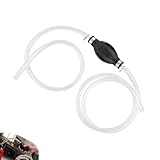 Tragbare Benzinpumpe Handpumpe, 1M Schlauch Absaugpumpe Kraftstoffpumpe, Multifunktions Flüssigkeitssauger mit 2 Metallklammer, Universal Transferpumpe für Benzine Diesel Öl Wasser Auto Boot Motorrad