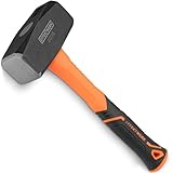 EffektWerk - Fäustel - 2 kg / 4,4 lb - Kleiner Vorschlaghammer mit 24 cm langem Fiberglas-Gummigriff und geschmiedetem Stahlkopf für Abbrucharbeiten.