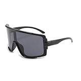 Große Outdoor-Sport-Fahrrad-Sonnenbrille, winddichte Schutzbrille für Männer und Frauen Jlq758 (Black, 12cm)