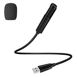 HOTUT USB Mikrofon, Mikrofon PC Klein, Mini Mikrofon für PC Laptop, Omnidirektionaler Mikrofon mit 360° Verstellbar Schwanenhals für Gesang, Voice-Chat, Webcast, Online-Unterricht, Webkonferenzen