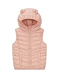 TOM TAILOR Mädchen 1039961 Lightweight Steppweste mit Ohren, 32711-light Rose foil Print, 116/122