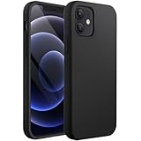 JETech Silikon Hülle für iPhone 12 Mini 5,4 Zoll, Seidig-Weich Berühren Sie Ganzkörper-Handyhülle, Stoßfeste Abdeckung mit Mikrofaserfutter (Schwarz)
