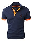 GLESTORE Poloshirt Herren Männer Hemd Herren Kurzarm Giraffe Stickerei T-Shirt Sommer Golf Marine XXL