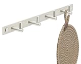Stahlia Hakenleiste EDELSTAHL gebürstet Garderobenleiste 4x Haken (L: 310mm) Modell:JULIA Wandgarderobe mit 1/4/6/8/10 Kleiderhaken Garderobenhaken Wandhaken