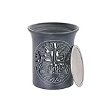NKlaus Räucherstövchen 7,6x7,6cm Speckstein mit Räuchersieb – handgeschnitzt mit Lebensbaum-Motiv, kompakt für kleine Altare, Deko, Meditation & Duft 16679