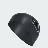Adidas Unisex Logo Swim Cap, Black/White, One Size