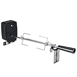 Universal Grillspieß Set, Edelstahl Rotisserie Drehspieß Grill, Drehspiess mit Motor für Gasgrill, BBQ Grill Tools, 360° rotatable, mit 2 Fleischnadeln