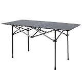 Outplea Campingtisch Klappbar mit Aluminium Tischplatte 4-6 Personen, 118×55×60cm Tragbar Klapptisch Camping bis 120kg mit Tragetasche für Picknick Grillen Garten Balkon