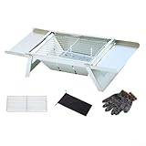 Edelstahl-Grill, 42 × 22 × cm, faltbarer Holzkohlegrill-Spieß, Ofen, dicker Holzkohlegrill für den Haushalt und Außenbereich, geeignet für Camping, Picknicks und Hinterhofgrills (mittlere Standards)