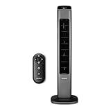 MEDION P15 TF Turmventilator mit Fernbedienung (5 Geschwindigkeitsstufen, leiser Schlafmodus, 45 Watt Leistung, Automatische 80° horizontale Oszillation, LED Display, MD10809) Anthrazit