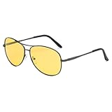KTUCN Nachtsichtbrille zum Autofahren, gelb, polarisiert, UV400-Linse, Flugbrille, Herren, Nachtsicht-Sonnenbrille, 3 Gun, BH01