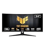 ASUS TUF Gaming VG34VQL3B 34 Zoll Curved Gaming Monitor (WQHD (3440 x 1440), 180Hz, 1500R, Curved Design, Extreme Low Motion Blur, Freesync Premium, 1ms MPRT, 90% DCI-P3, DisplayWidget Center)
