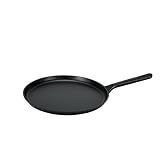 Amazon Basics - Runde Pfanne aus bereits eingebranntem Gusseisen, 26,7 cm Durchmesser, Schwarz