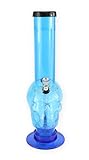 Budawi® Acrylbong 32 cm „Skull“ – Totenkopf Wasserpfeife mit Alu-Chillum & Kickloch – Bong mit Stecksystem Steckfix – robust & pflegeleicht