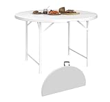 AMYSTY Campingtisch Klappbar Falttisch Runder Klapptisch Aus Kunststoff Mit Tragegriff Für Camping-Picknick-Essen Klapptisch Klappcampingtisch Camping Tisch