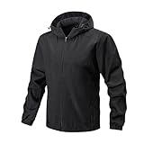 Mrat Wasserdichte Herren-Jacke, Outdoor, Windschutz, mit Kapuze, Softshell-Jacke, atmungsaktiv, leicht, mit Reißverschluss, Arbeitskleidung, strapazierfähiger Mantel, Sonnenschutz, Angeln, Bergsteigen