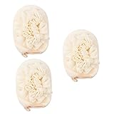 NOLITOY 3 Stk Badeblume Schwamm-Duschhocker Reinigungsschwämme Peeling-Luffa Blasenmacher Reinigungsschwamm exfoliating sponge relaxliege Badekugel Peeling-Badehandschuh Handtuch Beige