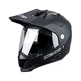 NENKI Motorradhelm Integralhelm, Fullface Helm Crosshelm Fiberglass mit Doppelvisier Sonnenblende und ECE 22.06 Zertifiziert für Damen Herren- M