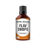 Body Attack Flav Drops - Karamell, 50 ml - Vegane Geschmackstropfen - zum Versüßen von Porridge, Müsli & Co. - Hochkonzentrierte Aromen, purer Genuss - Aspartamfrei, zucker- & fettfrei, 0 Kalorien