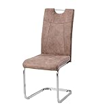 HTI living Schwingstuhl KellyC Braun Freischwinger Esszimmerstuhl 1-teilig