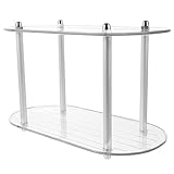 NUOBESTY Abnehmbares Transparentes 2 Stöckiges Aufbewahrungsregal aus Robustem Material Kosmetik Organizer und Schreibtischregal für Bad und Küche