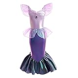 𝙈eerjung𝙛rauen Kostüm Mädchen Cute Fliegende Ärmel Prinzessinnenkleid 𝙈eerjung𝙛rau Dress Up Kinder Lila Prinzessin Kleider Karneval Halloween Weihnachten Cosplay Party Kleid Faschingskostum