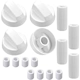 Zwenjuan Schaltknöpfe,4 Stück Drehknopf Herd Drehgriff Knebel 42mmØ mit 6mm Adaptern,Drehknopf Herd,Herdknöpfe Knöpfe Schalter,für Herd Kochfeld Backofen Gasherd,Weiß