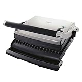 Sage - The Adjusta Grill - Grill und Sandwichmaker für den Innenbereich - Gerippte Platten, Verstellbare Höhe, Platzsparend, Abtropfschale - Gebürsteter Edelstahl