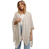 Glamexx24 Poncho Schal für Damen Cashmere Feeling Strick Cape Frauen Poncho Cardigan XXL Umhängetuch für Frühling und Herbst Made in Italy