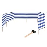 Garronda Strand Windschutz Sichtschutz 10m lang Plus Gummihammer GAEX001 (Streifen, 10 m)