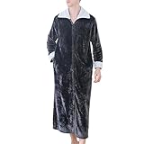 Generisch Bademantel Herren Flauschig Kuschelig Einfarbig Robe Zum Schnüren Schnelltrocknend Saugstark Reisebademantel Premium Hausmantel Flauschig Dicke Bathrobe Lose Lässig Saunamantel01