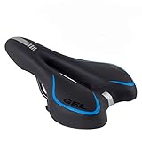 MSDADA Fahrradsattel, Gel Fahrrad Sattel Hohl Fahrradsitz Wasserdicht PU Bequemes Weiches Kissen für MTB/Rennrad/Mountainbike/Heimtrainer/Citybikes/Tourensattel Herren Damen