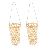 Gatuida 2 Stück Wandpflanzer Hängekorb Kleine Geflochtene Körbe mit Juteseil Platzsparend Für Blumenarrangements Trockenblumen Wohnzimmer Dekoration Multifunktional