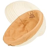 Backefix Gärkörbchen rund 23cm | kleiner Brot Gärkorb handgefertigt aus Rattan mit Leinentuch | hochwertiges Brotbackzubehör ideal zum Brot backen für Hobbybäcker