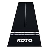 KOTO Carpet Dartmatte Schwarz 285 x 80 cm, Hochwertige Teppich-Dartmatte, Gummiboden, 4 Wurflinien, Mittellinie & Schutzfunktion für Boden und Darts, Professionelle Nutzung