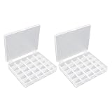 TYFGRT 2 Stück 25-Gitter-Spulenboxen, Nähzubehör-Aufbewahrungsbox, Spulenbox, Transparente Kunststoffbox, Kleinteile-Aufbewahrungsbox, Nähzubehör