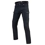 REBELHORN Urban III Motorradjeans Herren | Aramidfaser Futter | Knie und Hüftprotektoren | Belüftungslöcher | 7 Taschen | Loose Fit