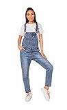 Nina Carter Damen Latzhose Jeasns Boyfriend Denim Overall Jumpsuit Used-Look Sommeroverall (Blau (S512), XS)