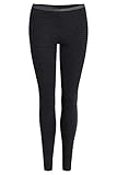 Conta Thermo Lange Hose, Leggings aus natürlicher Baumwolle, Lange Unterwäsche, wärmende Thermo-Leggings, Damenbekleidung, Schwarz Geringelt, Größe: 44/XL