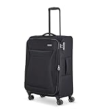Travelite 4-Rad Koffer Größe M Weichschale, Gepäck Serie Chios mit Dehnfalte + Kantenschutz, Trolley in Zeitloser Optik, 67 cm, 60-66 Liter