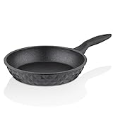 TAÇ Gusseisenpfanne 26 cm | Antihaft Pfanne Induktion fur Grill, Brat, Grill, Gesundes Material, Ungiftig, PFOA Frei, Paella, Beschichtete, Pfanne, Non-Toxic Frying, Cast Iron Pan, Leichte Reinigung