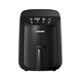 COSORI Heißluftfritteuse 2L, 4-in-1 Mini Airfryer, 30 Online Rezepte, 75-205℃, Energiesparend, Kompakt, Heissluftfriteuse klein ohne Öl, Spülmaschinenfest, 900W, Schwarz