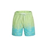 Herren Badehose, aufzulösen, Streich-Shorts, lustiges Geschenk für Bruder, Freund, Junggesellenabschied, Strandparty im Schwimmbad, Haifischgrün, Blau, 3XL