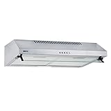 NEG Dunstabzugshaube NEG15-ATS+ (Silber) Edelstahl-Unterbau-Haube mit Doppelmotor (Abluft/Umluft) und LED-Beleuchtung (60cm) Unterschrank- oder Wandanschluss