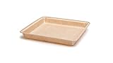 Ecopack Quadratische Einwegformen aus Papier für Torten, Brownies und Flammkuchen, backofenfest bis 220 °C, Maße 16 x 16 x 2 cm, 8 Stück