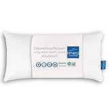 LINEA by böhmerwald - cosy - hochwertiges Luxus Kopfkissen extraweich, 40x80, 100% weiße neue Daunen, Allergiker geeignet, waschbar bis 60°C, in Deutschland produziert
