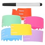 Kisangel Silikon Babyflaschen-schutzhüllen mit Stift Beschreibbare Rutschfeste Babyflaschen-etiketten für Kinderpflege Schutz vor Stößen und Kratzern Passend für Säuglingsflaschen