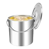 Aufbewahrungsbehälter aus Metalleimer, Wassereimer aus Stahl, mit Deckel und Griff, Mehrzweck-Organizer für Reis, Mehl, Müsli, Katzenfutter, Küchenzubehör, Speisekammer, Herd, Apartment, Restaurant