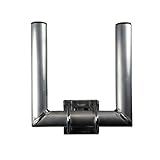 PremiumX Doppel-Mastausleger 25cm Ø 40mm Aluminium Duo-Wandhalter SAT Mast-Ausleger U-Halterung für Satelliten-Schüssel